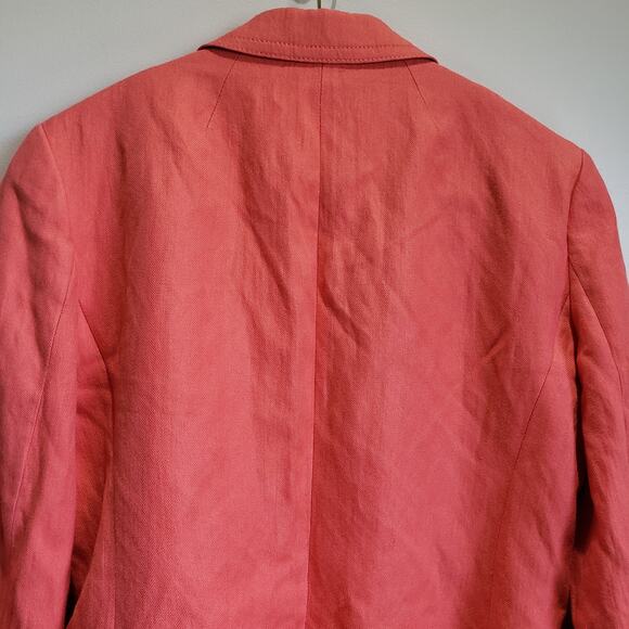 J Crew Schoolboy Blazer Women's 0 Peach Coral 2 Button Closure Lined - Picture 11 of 15